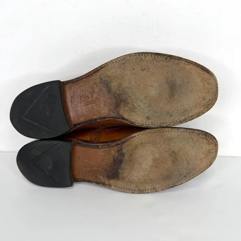 Allen Edmonds Cap Toe Siena Medallion Oxford Brogue Shoes Mens 9 Brown Leather